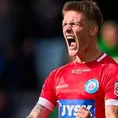 Oliver Sonne reaccionó a su golazo de chalaca en el Brondby vs. Silkeborg