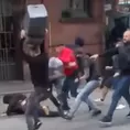 YouTube: Brutal pelea entre los hinchas del Manchester United y Leeds en la calle