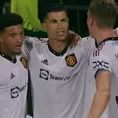 Cristiano Ronaldo anotó de penal ante el Sheriff su primer gol de la temporada