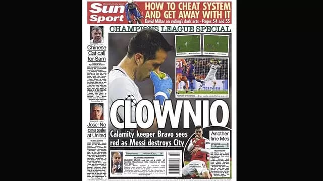 Claudio Bravo fue portada en el diario 'The Sun' y lo llamaron 'payaso'-foto-2